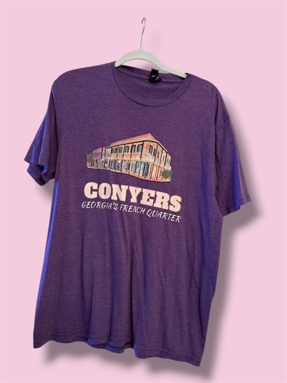 District Purple Graphic Tee with Subtle Heather Texture